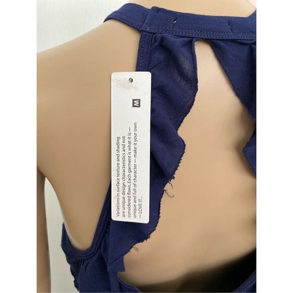 LAmade Revolve Tank Top Ruffle Blue Womens Size Medium - Picture 3 of 4